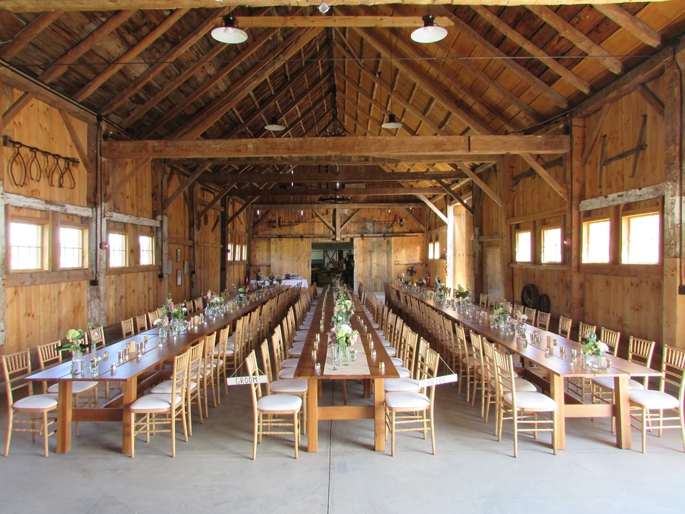 the event barn at Isham Family Farm in Williston VT