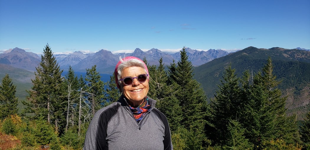 Pam Knights at Apgar Lookout
